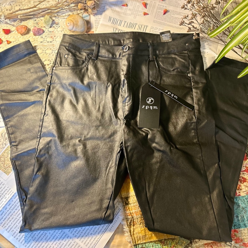 SPYM faux leather stretchy jegging pants